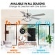 preview thumbnail 40 of 46, 52" Modern Chrome/ Black Indoor Ceiling Fan Light with Remote and 5 Resiversible Blades