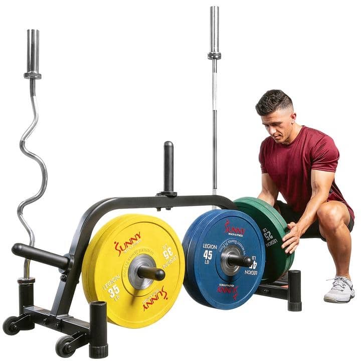 Sunny Health Fitness Weight Plate and Barbell Storage Rack - SF-XF9938