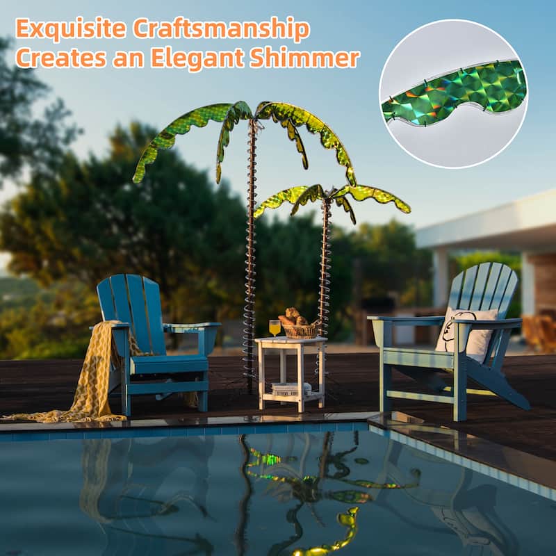 Costway 2PCS 5 FT & 7 FT Tropical LED Rope Light Palm Trees Pre-Lit - See Details