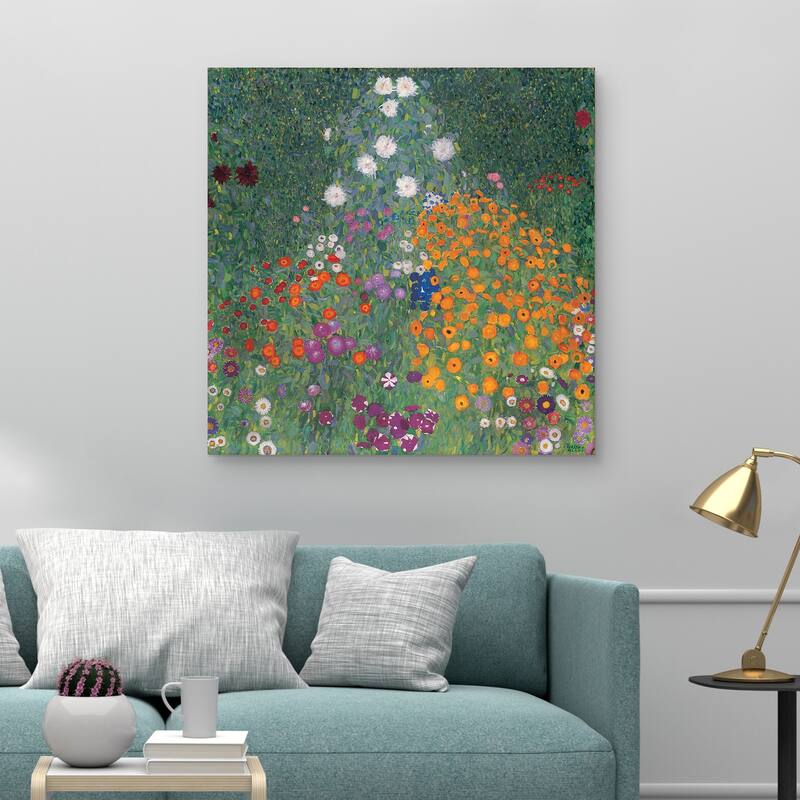 Flowery Garden by Gustav Klimt Canvas Art Print
