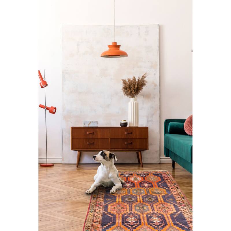 ECARPETGALLERY Hand-knotted Konya Anatolian Dark Navy Wool Rug - 3'4 x 7'3