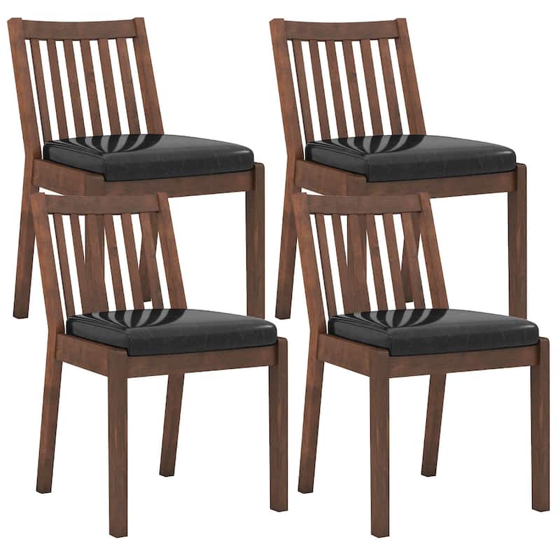 Costway Dining Chair Set of 2/4 PU Leather Upholstered Kitchen Armless - See Details - Set of 4