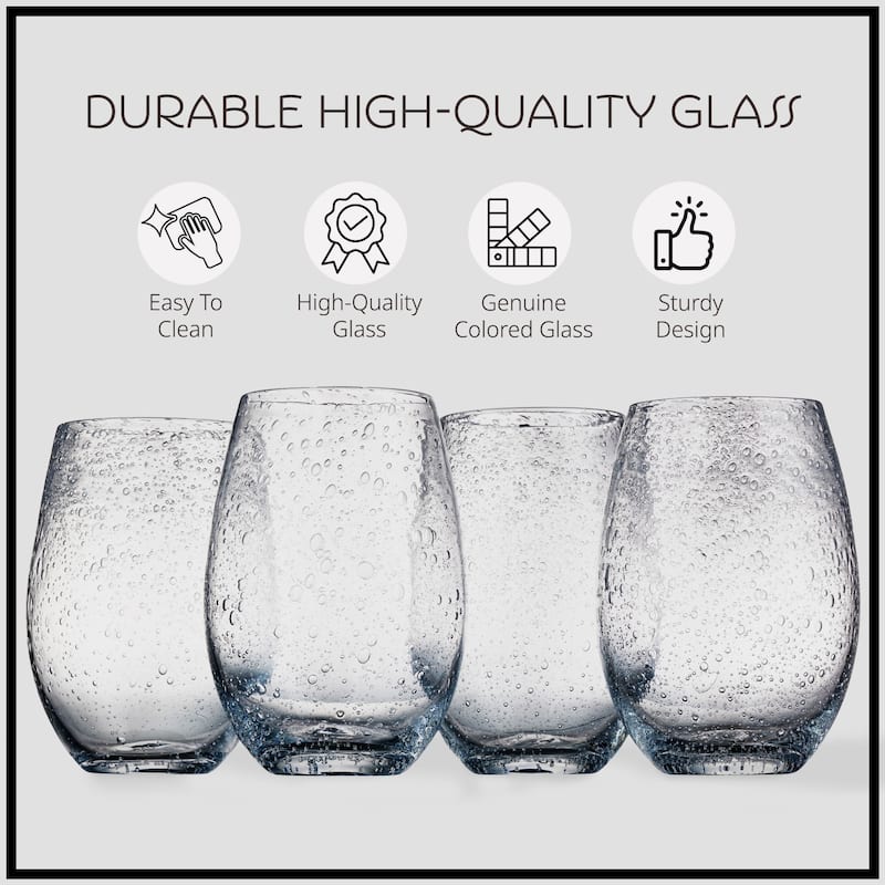 Artland Iris Stemless Glass Set of 4 - 18 oz