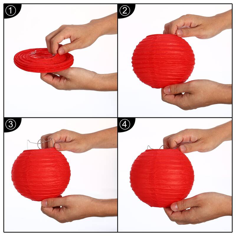 6pcs 6 Inch Folding Hanging Paper Lanterns for Wedding Home Party