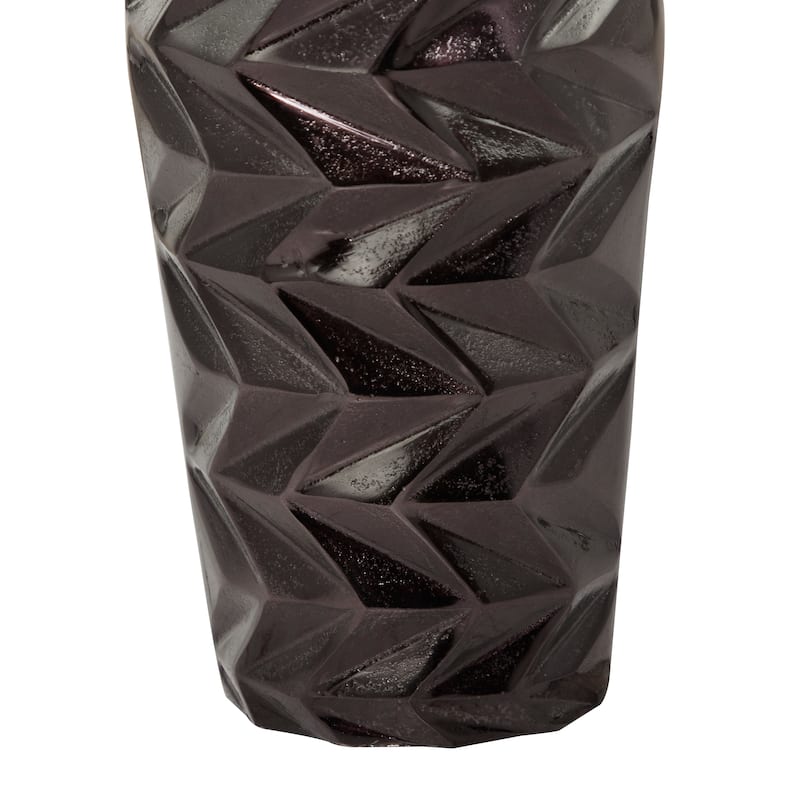 Modern Aluminum Metal Geometric Vase (Set of 2) - Silver, Gold, Black