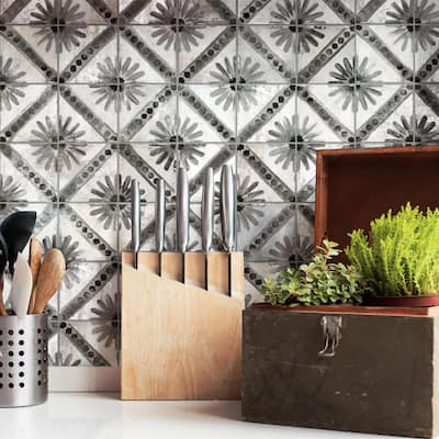 Merola Tile Harmonia Kings Marrakech Black 13" x 13" Ceramic Floor and Wall Tile