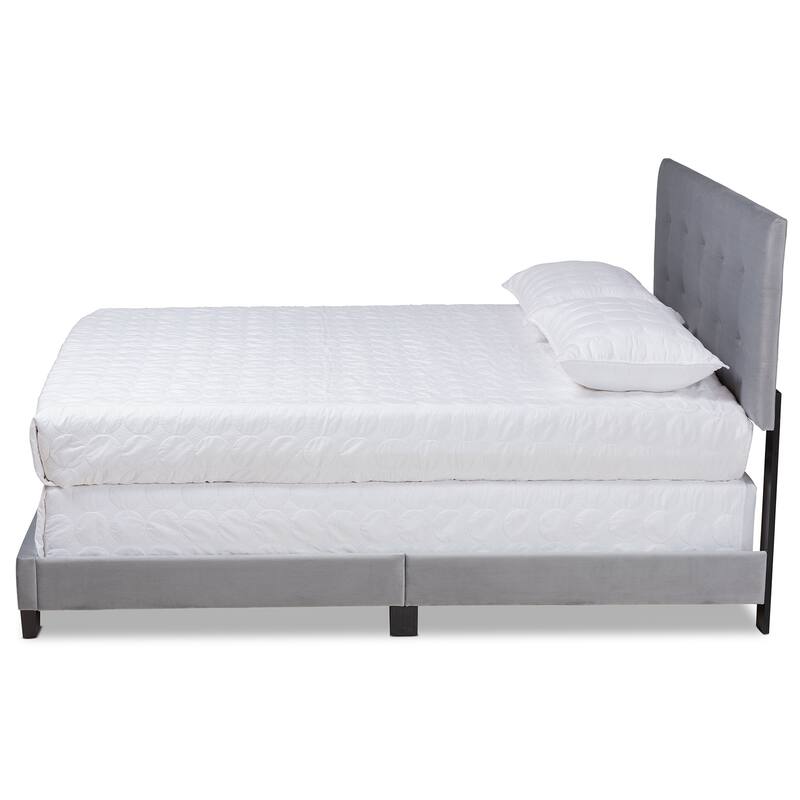 Caprice Modern Glam Velvet Fabric Upholstered Panel Bed