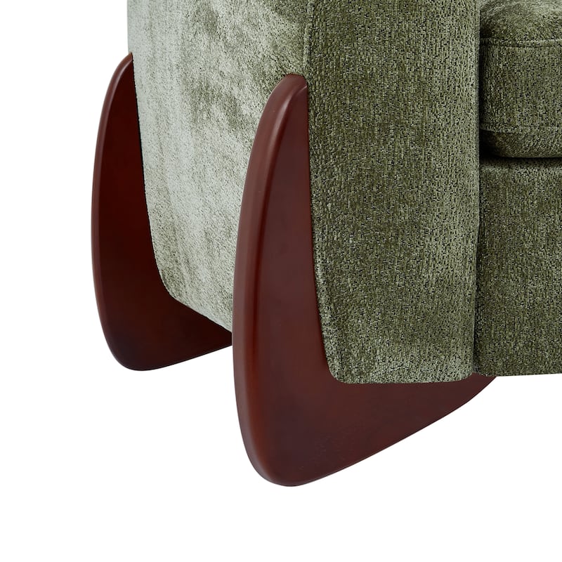 Christopher Knight Home - Hartly Modern Chenille Upholstered 3-Seater Sofa with Solid Wood Legs