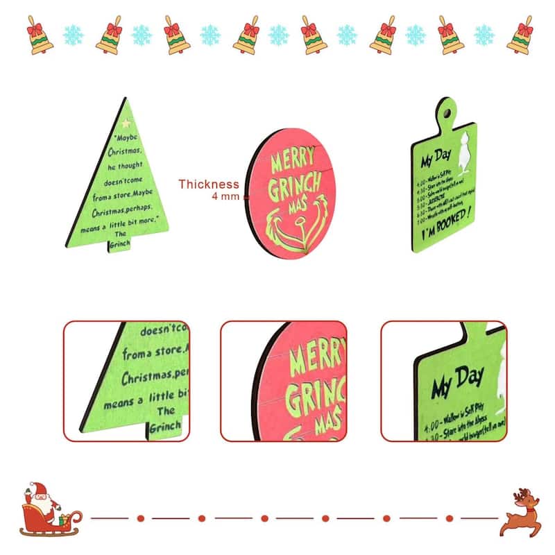 9PCS Christmas Tiered Tray Decor Wooden Signs Table Decorations