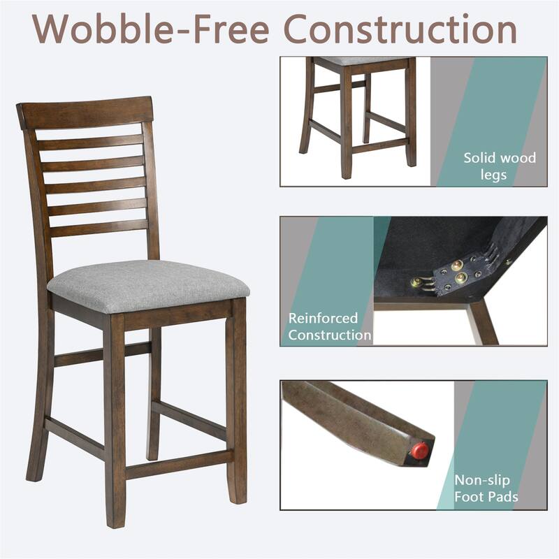 Kitchen Chair with Padded Seat Set for 4