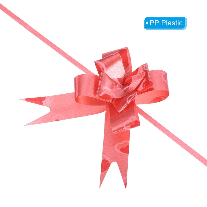 140Pcs 3.3inch Pull Bows Ribbon Gift Wrapping Pull Bow Heart Pattern 7 Colors - Multicolor