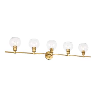 Camille 5-Light Clear Glass Wall Sconce