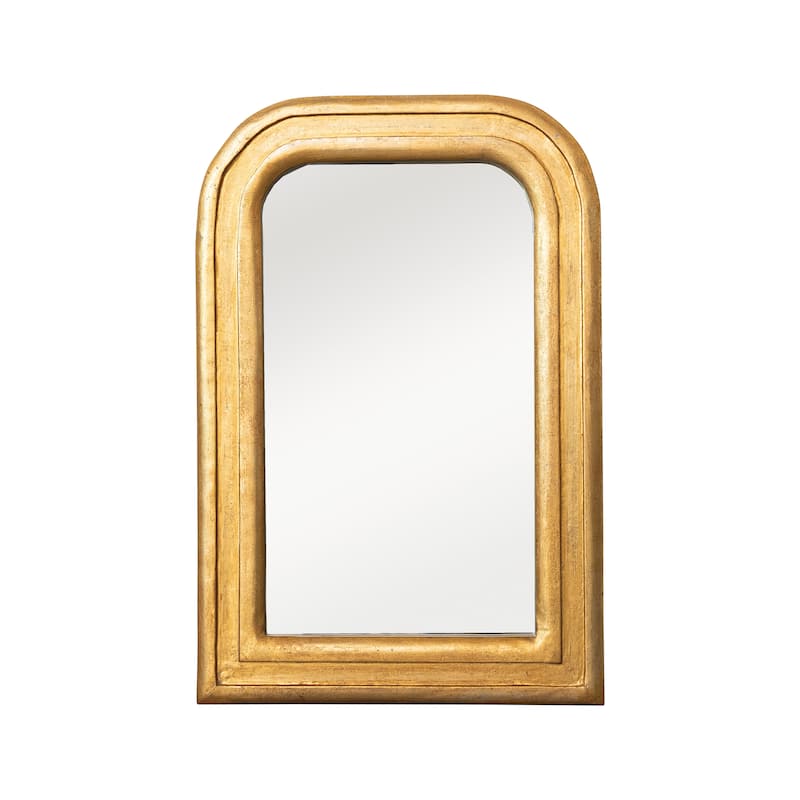 Antique Mango Wood Wall Mirror - 23.8"L x 1.5"W x 35.5"H - Gold - 23.8"L x 1.5"W x 35.5"H