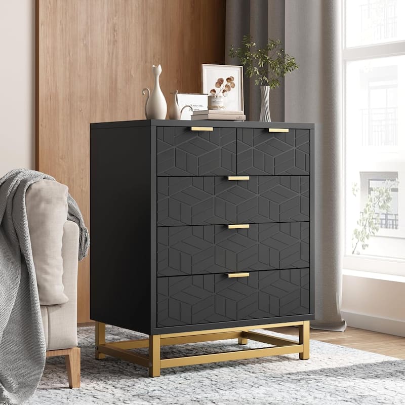 5 Drawer Dresser For Bedroom With Modern Style