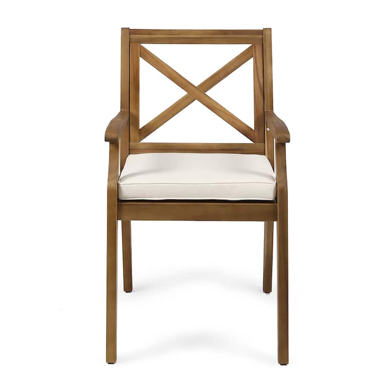 Perla Outdoor Acacia Wood Dining Chair (Set of 2) by Christopher Knight Home