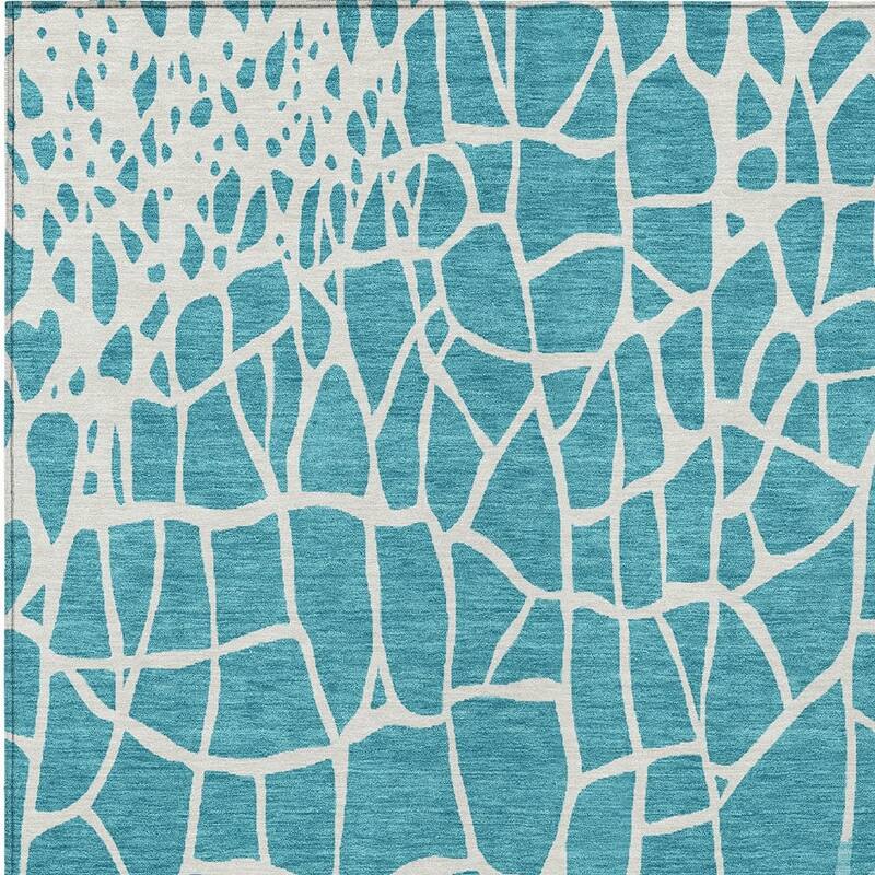HomeRoots Abstract Transitional Rectangle Outdoor Rug