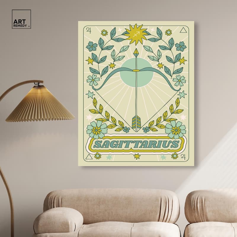 Sagittarius Stars Card Canvas by Art Remedy, Gallery Wrapped