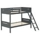 preview thumbnail 34 of 72, Littleton Transitional Wood Bunk Bed with Slatted Mattress Twin Over Twin - Grey