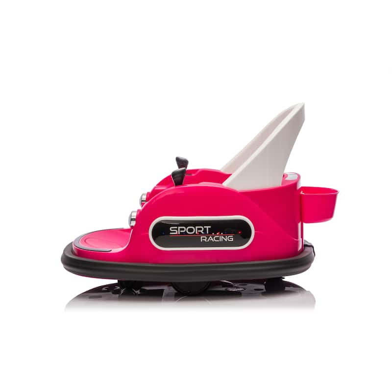 12V Kids Ride-On Bumper Car for Ages 1.5-5, Remote Control with Bluetooth & 360° Spin, Safety Belt - Pink