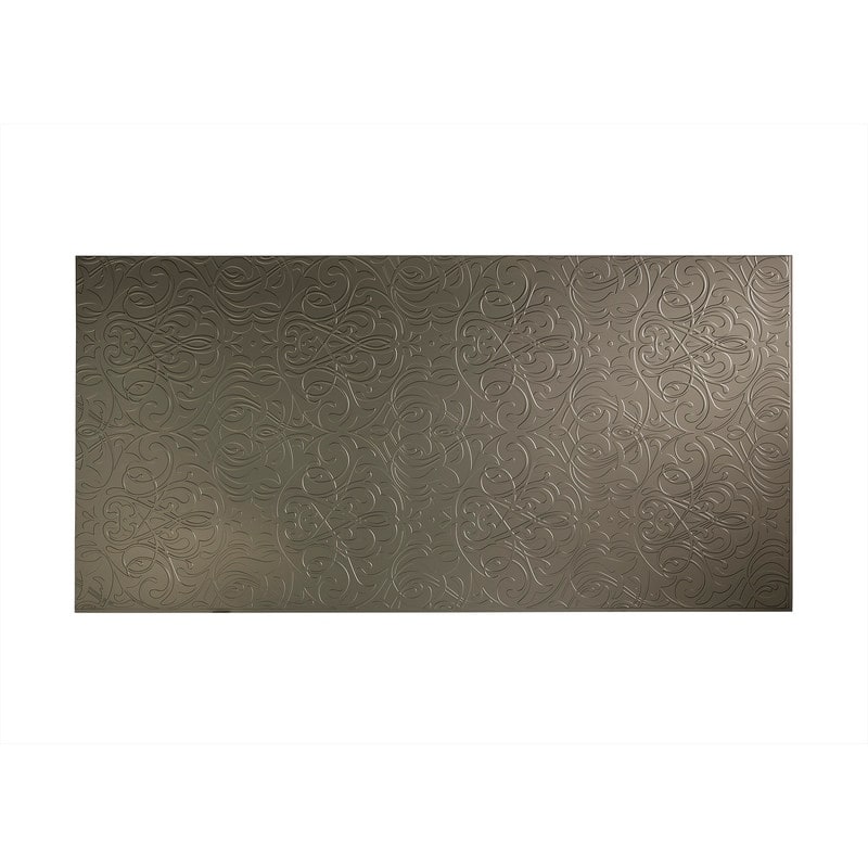 FASÄDE Damask 4-foot x 8-foot PVC Wall Panel in Argent Bronze - Brown - 4 x 8