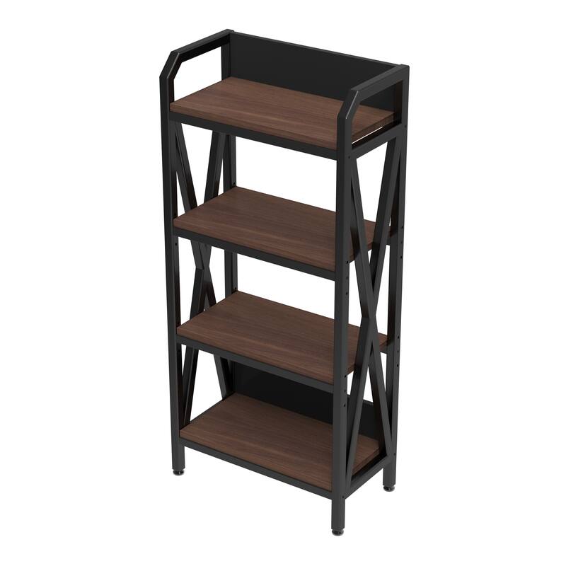 Anmytek 56.30 Inch Tall Bakers Rack 4 Level Storage Shelves Metal and Wood 25.60 Inch Length Kitchen Organizer Storage