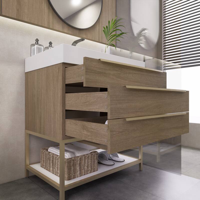Noble 30" Free Standing Vanity with Reinforced Acrylic Sink - 30" Width