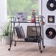 preview thumbnail 41 of 58, Rosa Mid-Century 2-Teir Rolling Metal Bar Cart Black