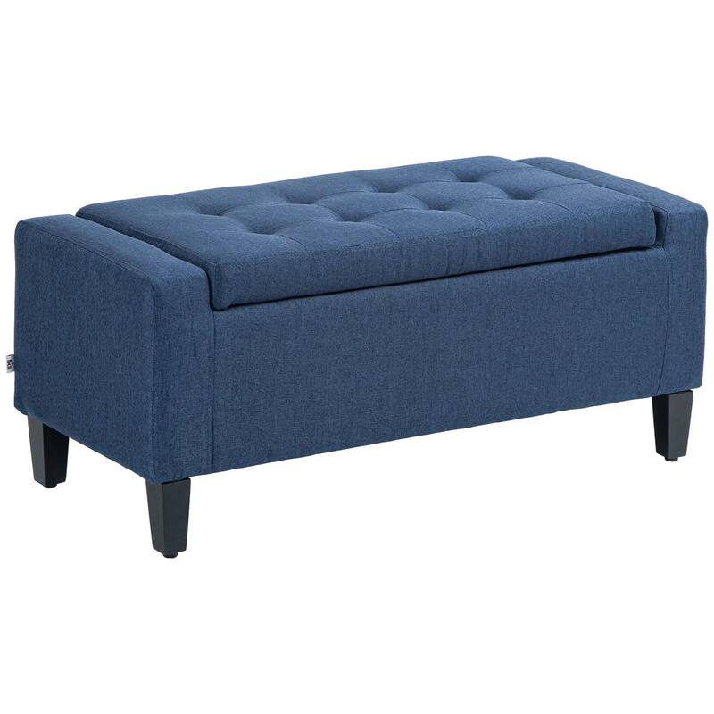 Upholstered Hidden Storage Ottoman Bench with Button Tufted, Lift Top