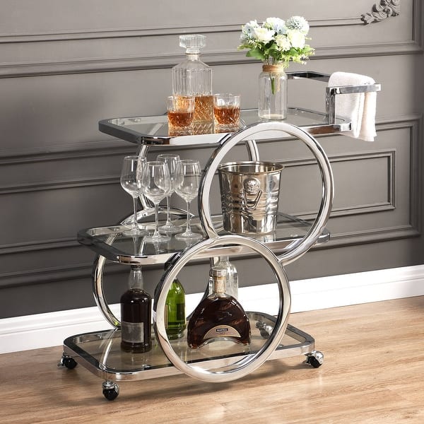 Metal Bar Cart Silver Bar Carts for the Home On Sale Bed Bath