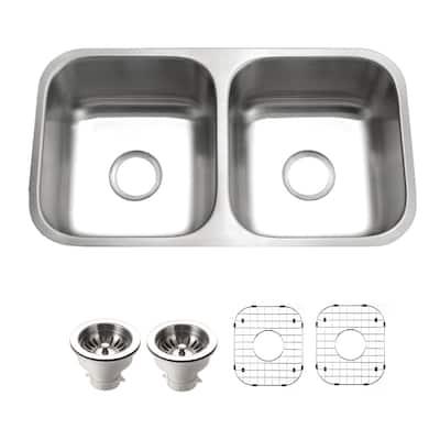 Houzer STD-2100-C Eston 31-1/16" Undermount Double Basin Stainless - Stainless Steel