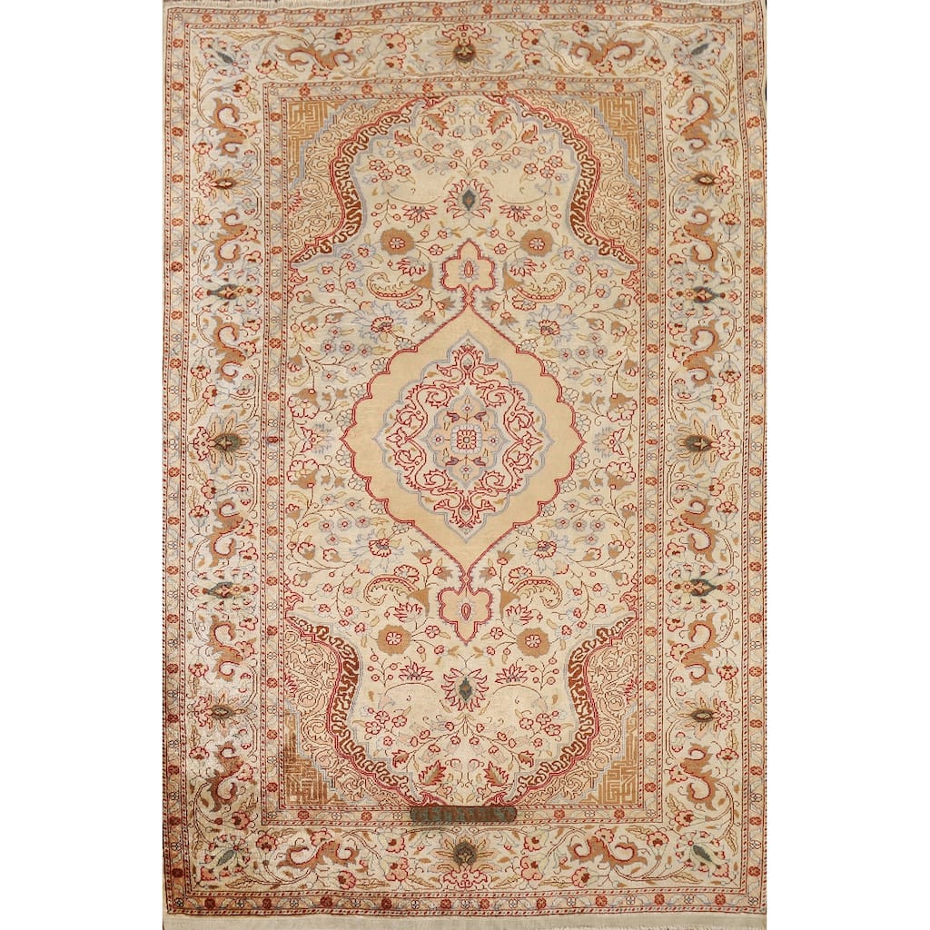 Hereke Vegetable Dye Turkey Foyer Rug Handmade Silk Carpet - 2'8" x 3'11"