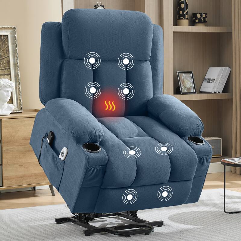 Power Lift Recliner Chair with Heat & Massage, USB Port & Remote Control for Elderly & Living Room