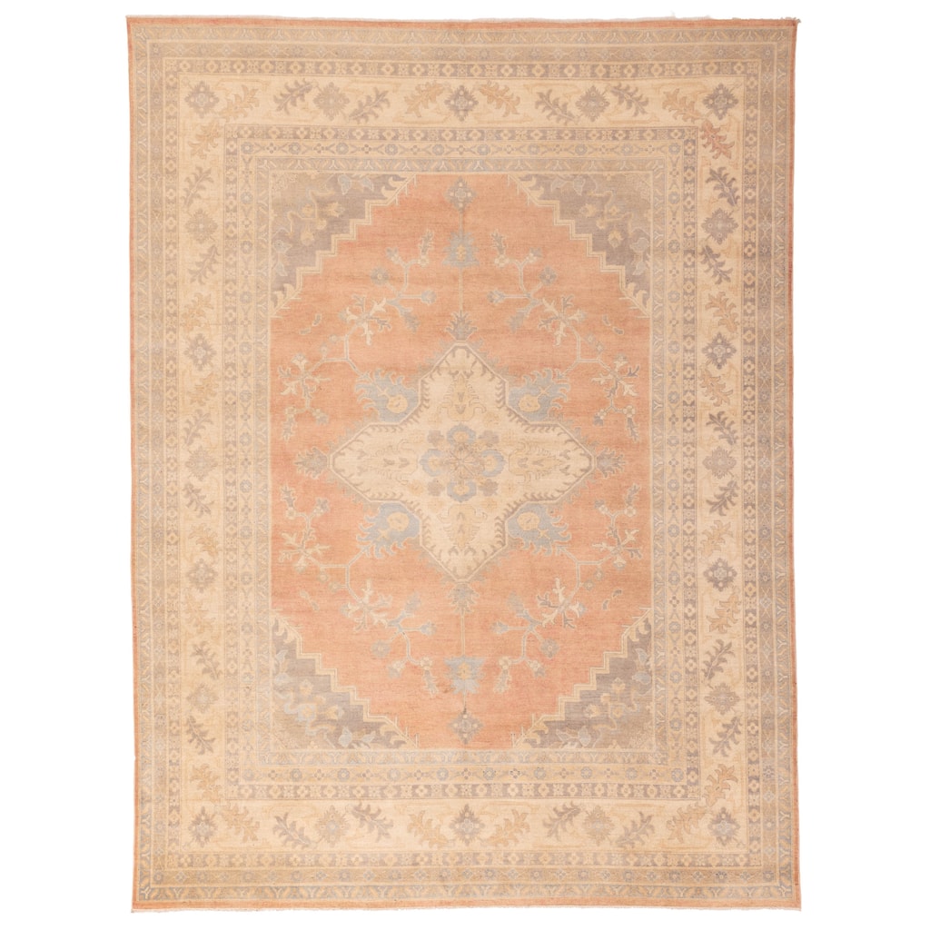 ECARPETGALLERY Hand-knotted Finest Ghazni Coral Wool Rug - 8'10 x 11'8