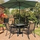 preview thumbnail 19 of 30, Outdoor 5/7-Piece Textilene Dining Set, Powder-coated Iron Frame