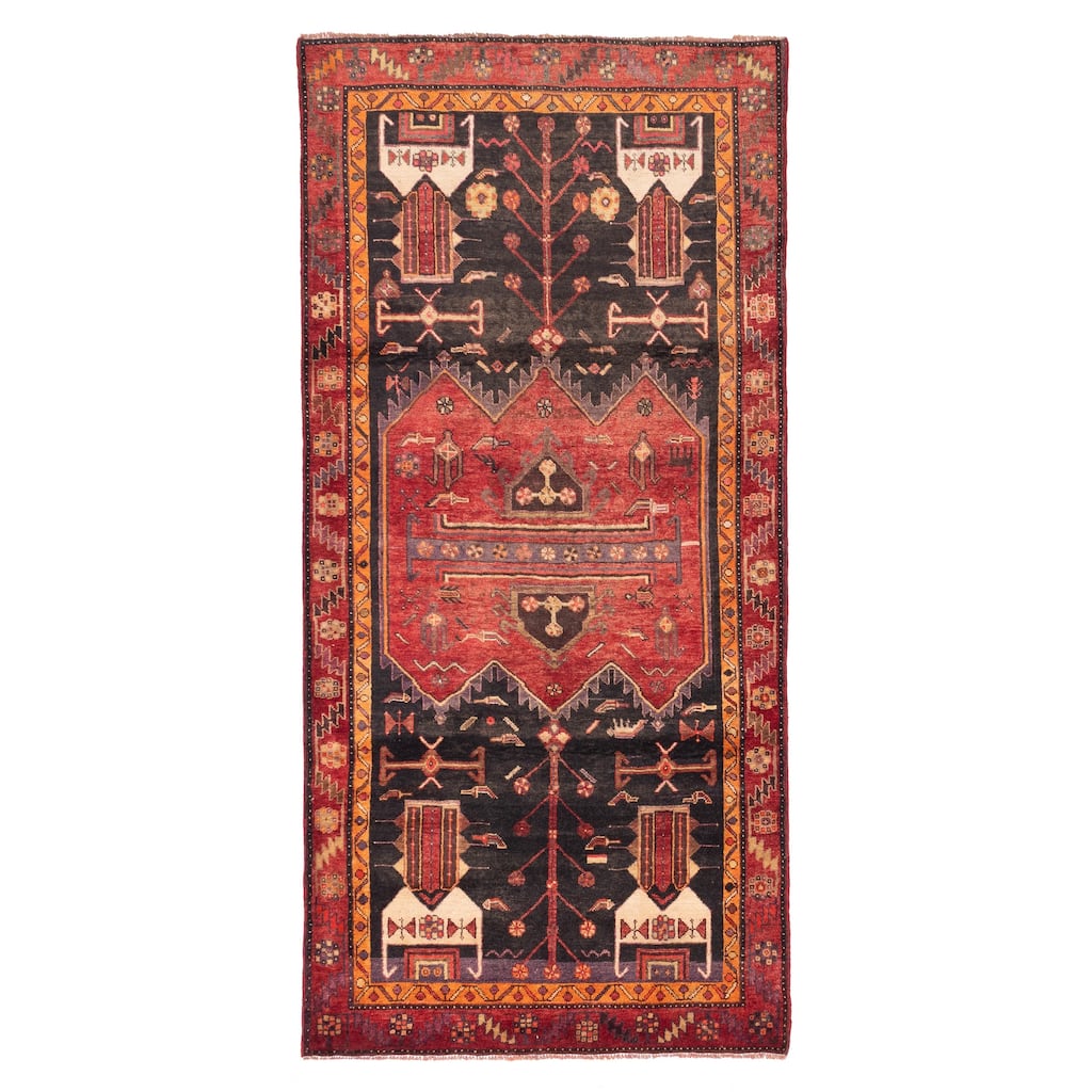 ECARPETGALLERY Hand-knotted Konya Anatolian Black, Red Wool Rug - 4'6 x 9'5
