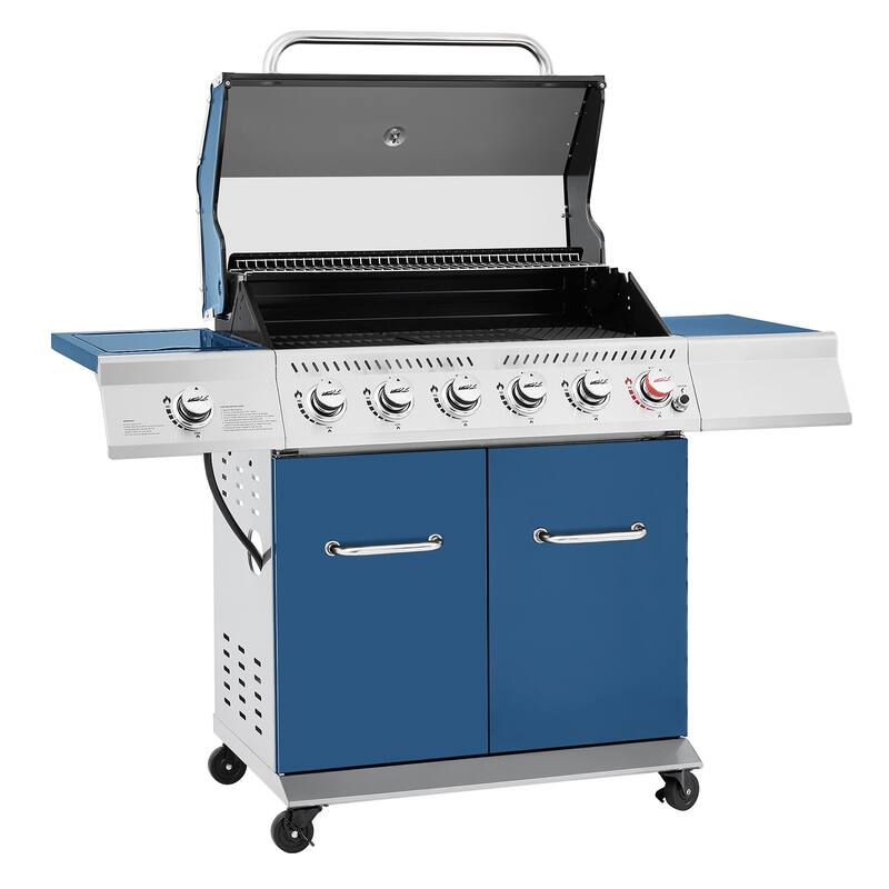 Royal Gourmet 6-Burner Gas Grill with Sear Burner and Side Burner - Blue
