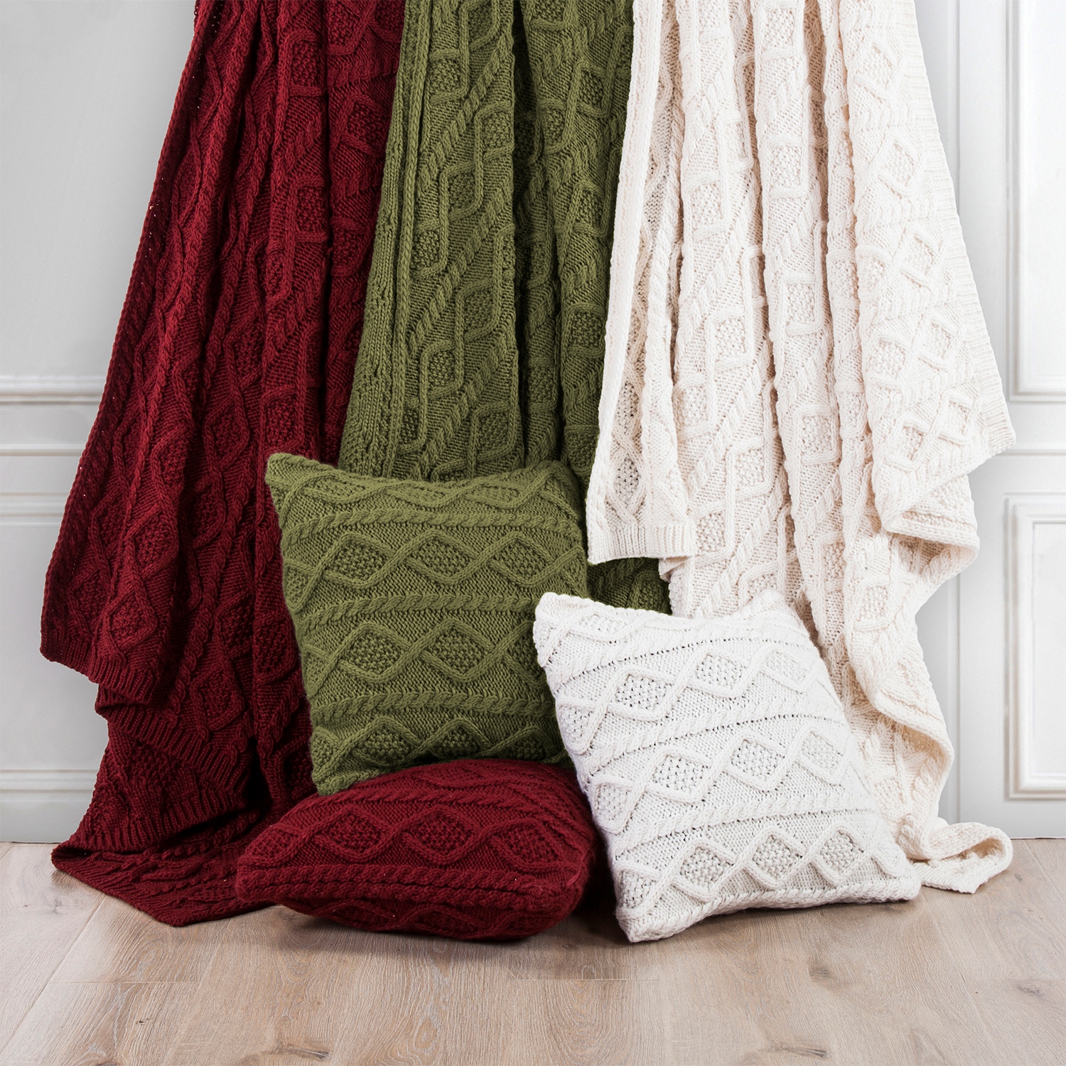 Cable knit euro sham 26x26 best sale