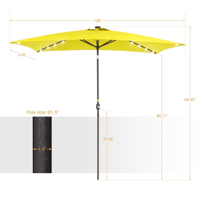 BONOSUKI LED 10 x 6.5ft Outdoor Umbrellas Patio Market Table Umbrellas