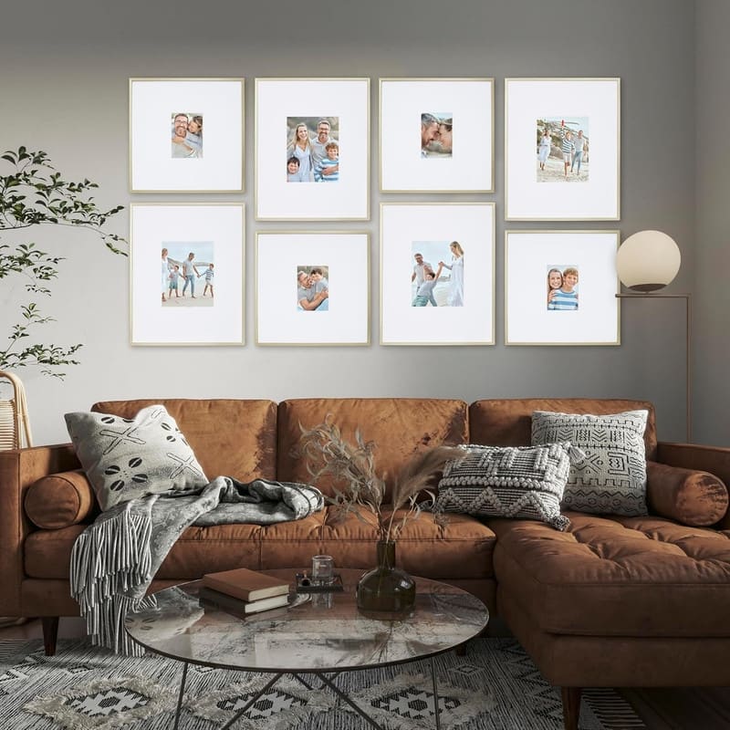 Camden Reed Arcadia 8 Piece Oversized Gallery Wall Frame, 16x20 and 16x16 Inch for Featuring 8x10 and 5x7 Inch Photographs