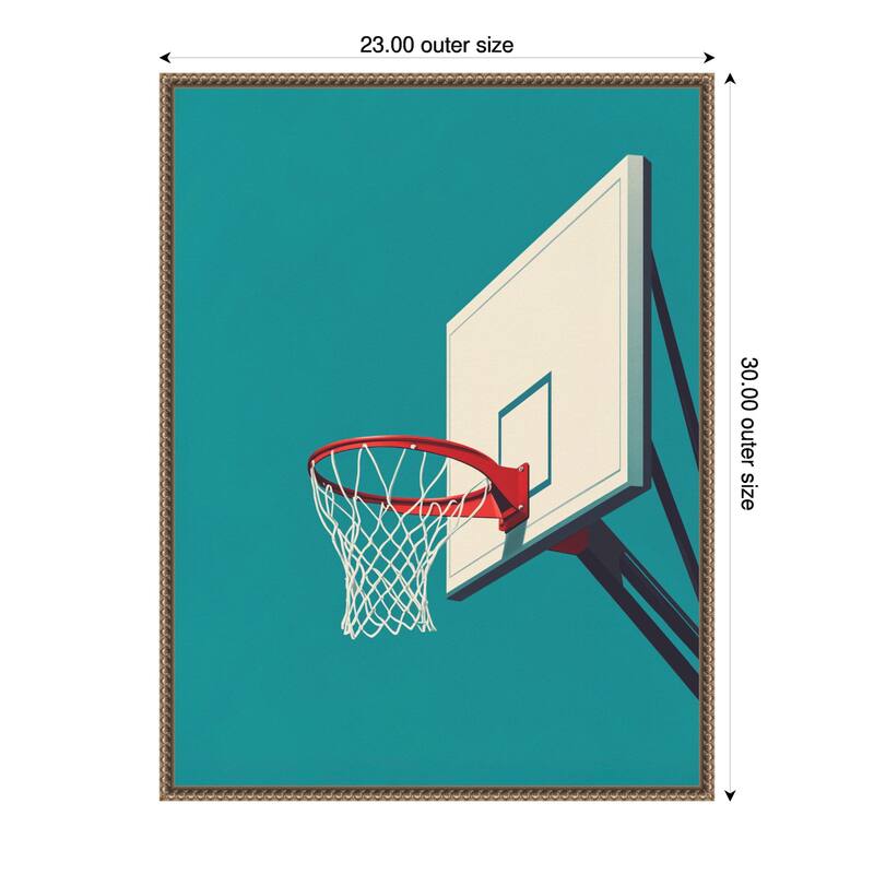 Basketball by Andreas Magnusson Framed Canvas Wall Art Print - 23 x 30 in