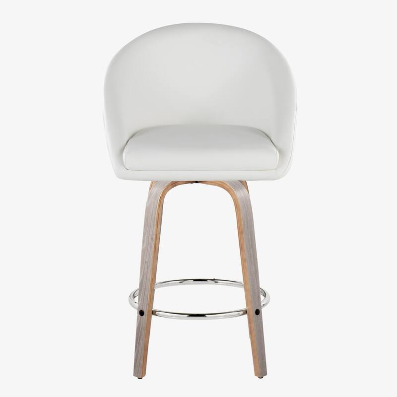 Carson Carrington Livesey High Back 26" Fixed-Height Counter Stool with Bent Wood Legs & Round Footrest (Set of 2)