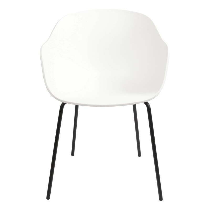 Furnish Theory Curve-K ML Indoor/Outdoor Dining Armchairs Arm Chairs w Polypropylene Shell & Powder-Coated Steel Legs (Set of 2)