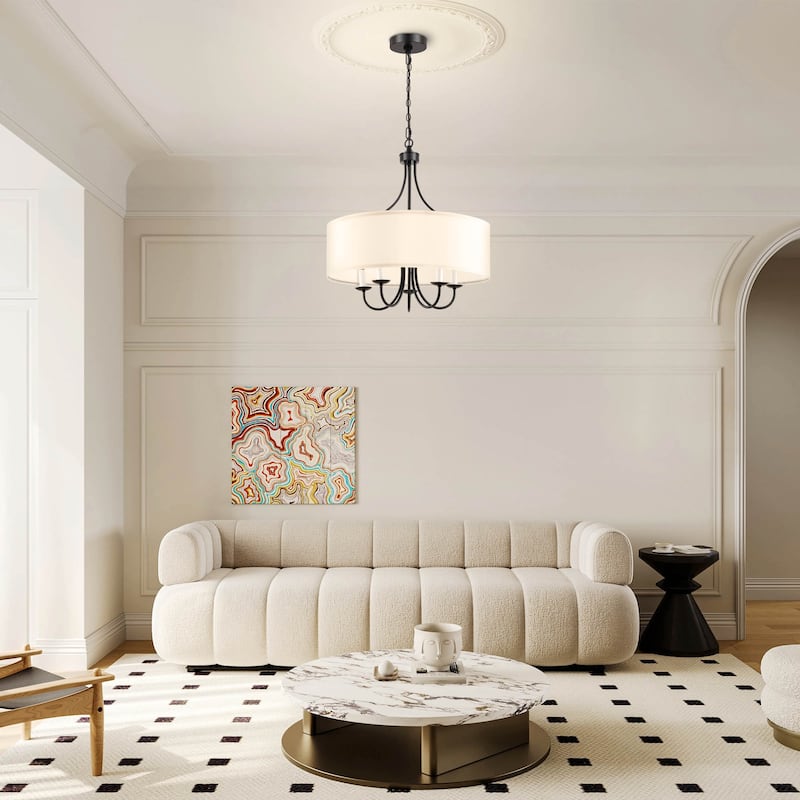 Modern Drum Light Chandelier Industrial Dining Room Light Fixtures