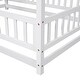 preview thumbnail 25 of 24, Full Wood Size Floor Bed with Frame, Platform Bed with Guardrails,House Roof