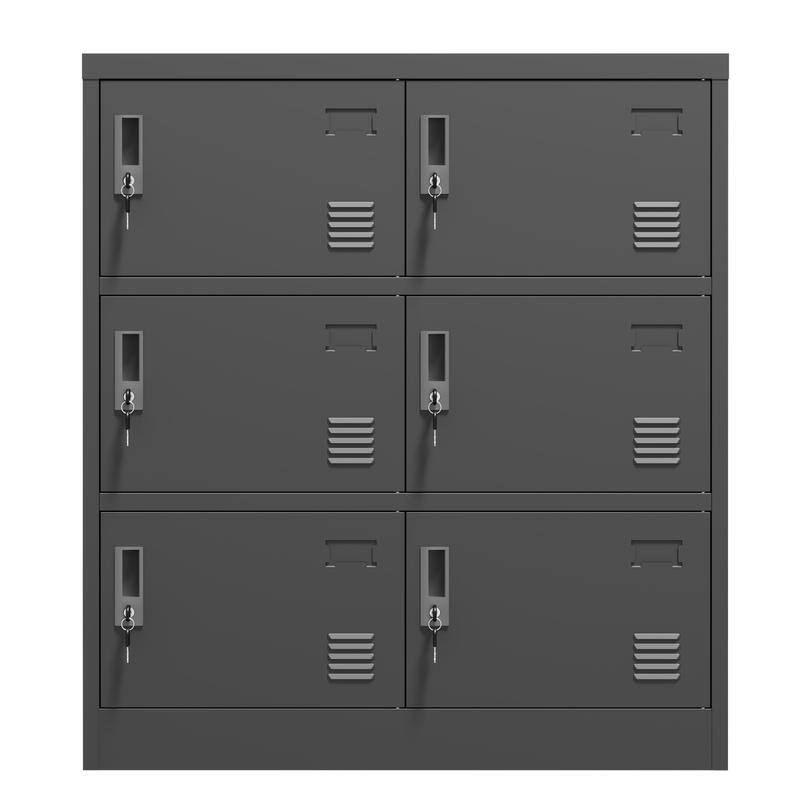 6-Door Metal Employee Storage Locker with Card Slot for Office,Gym,School