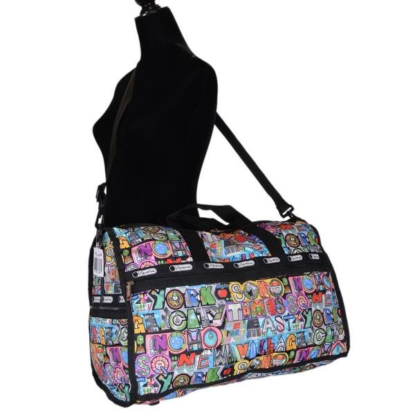 Shop Lesportsac Large Nyc Pattern Weekender Carry On Travel Purse Bag Overstock 21219263