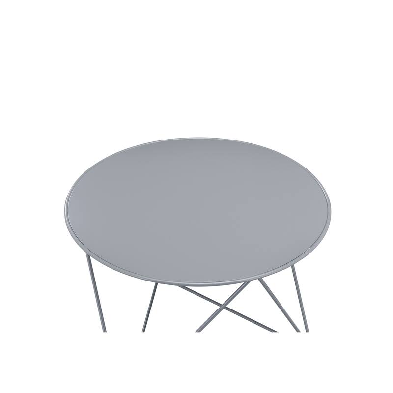 ACME Epidia Round Accent Table in Gray