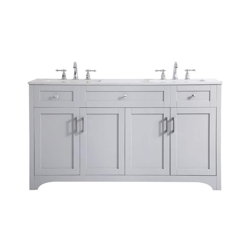 Elegant Lighting VF17060D Moore 60" Free Standing Double Basin Vanity