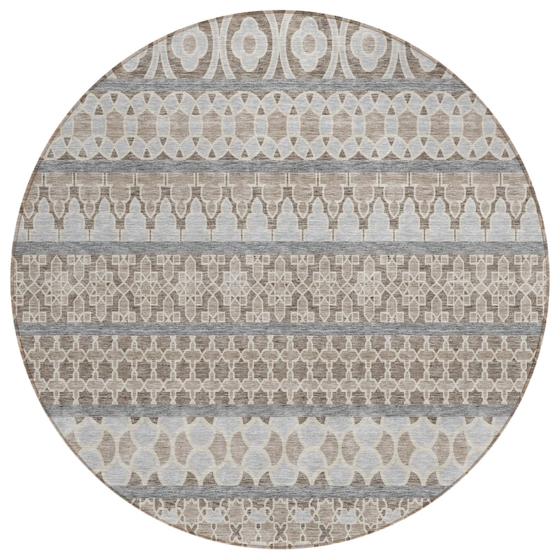 Machine Washable Indoor/ Outdoor Chantille Stripe Boho Rug