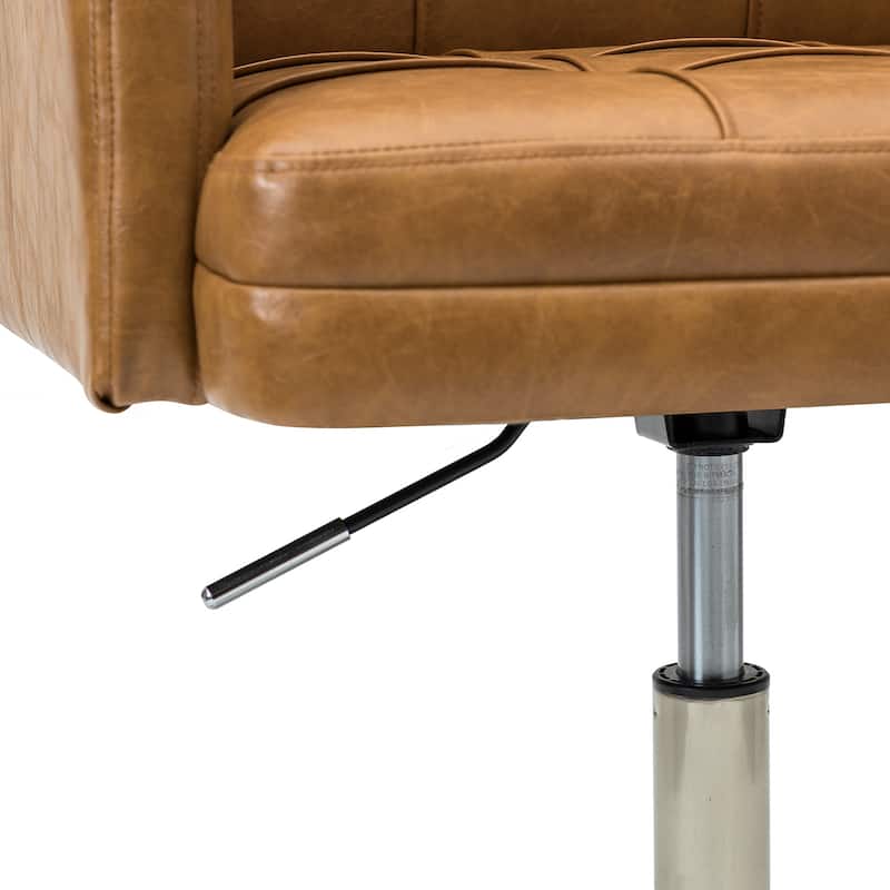 Lorenz Modern Vegan Leather Height-adjustable Office Chair with 5 Wheels by HULALA HOME